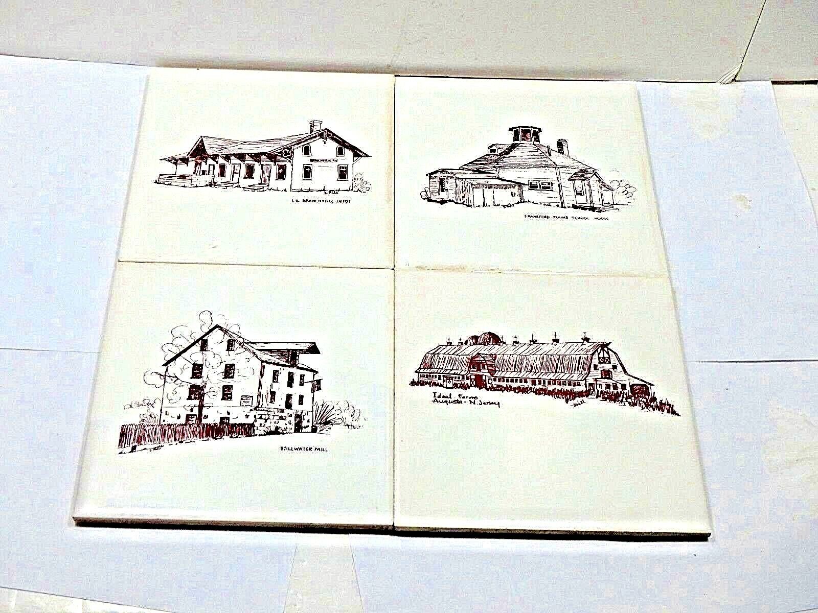 Collectible Set of 4 SUSSEX COUNTY, N. J. Historical Buildings 5 7/8\