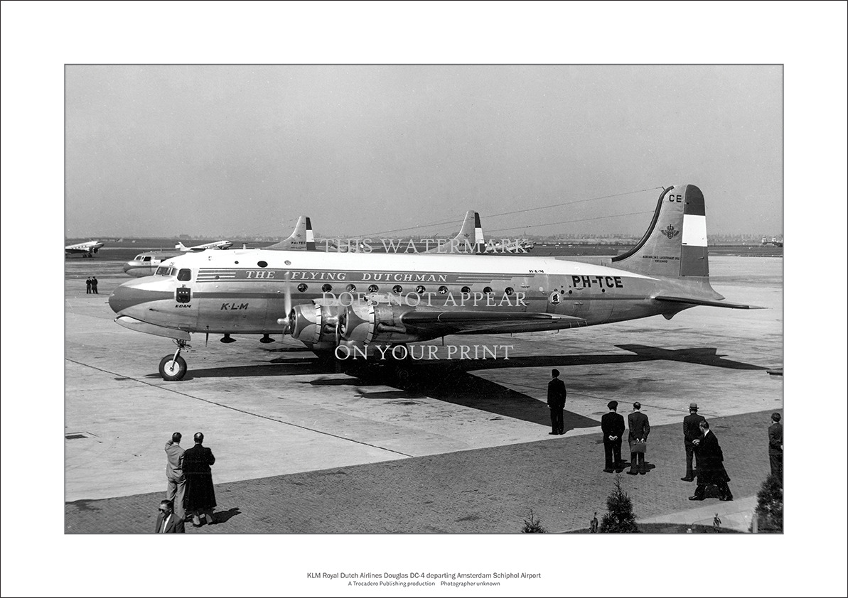KLM Douglas DC-4 A3 Art Print – Schiphol Airport Amsterdam – 42 x 29 cm Poster