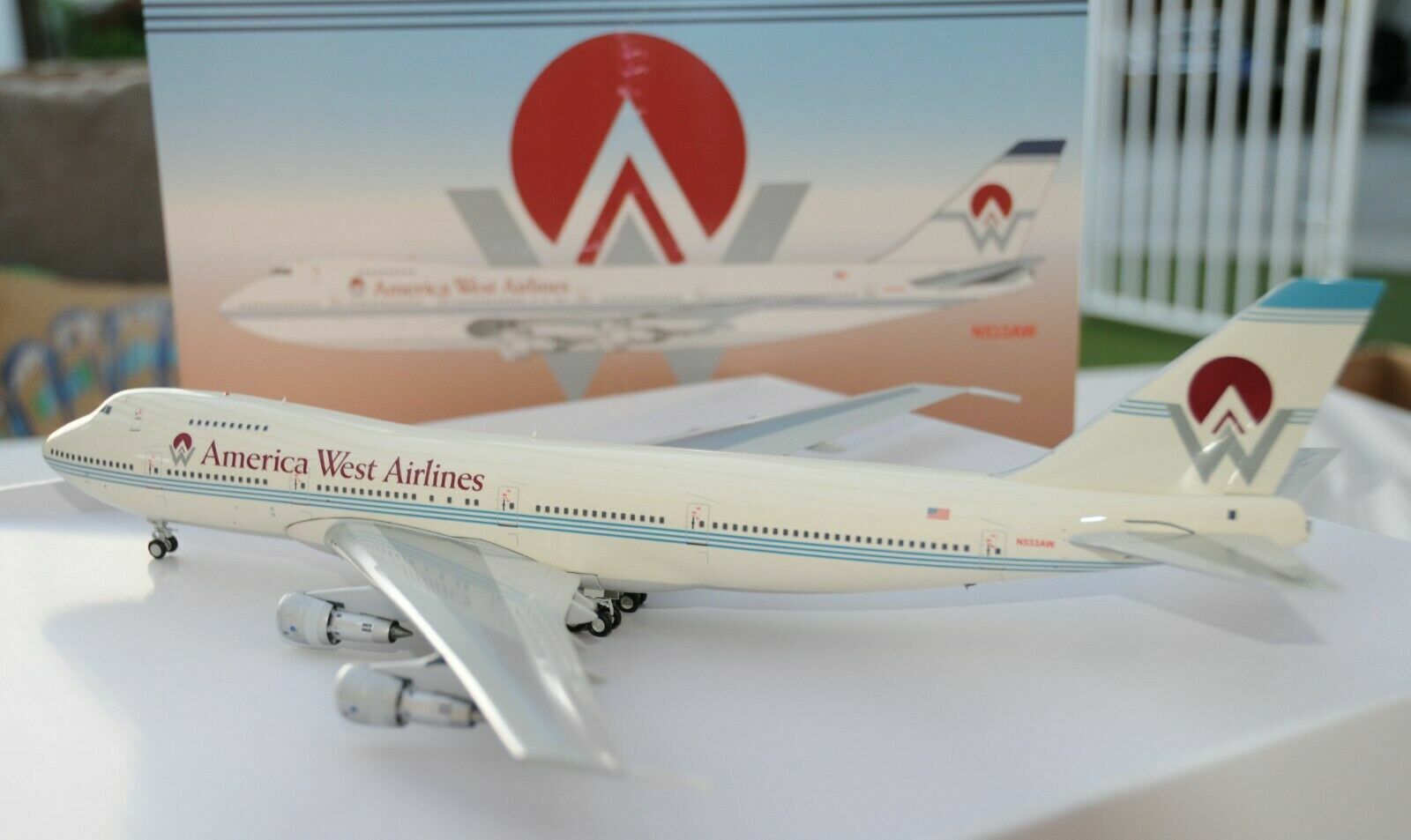 Hard to Find Inflight 200 America West Airlines B747-200, NIB, RETIRED