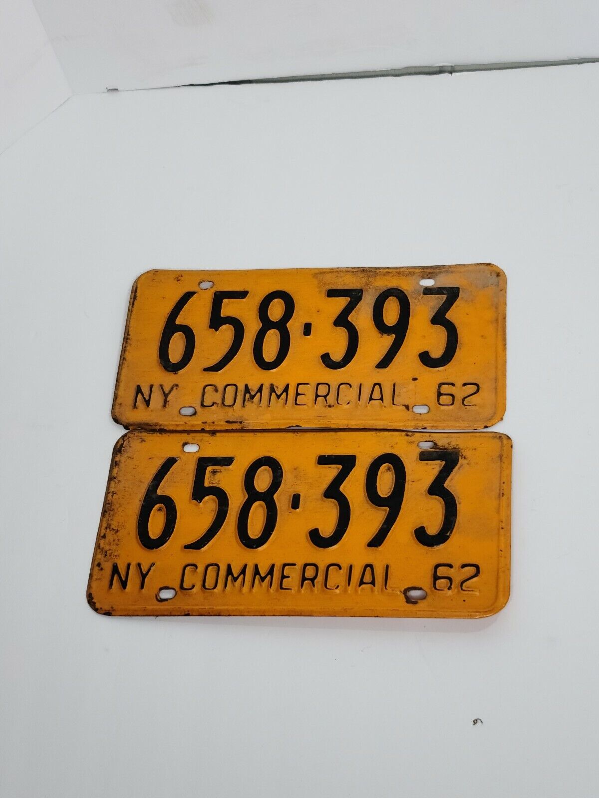 1962 New York Commercial Vinatge i7License Plate 658-393