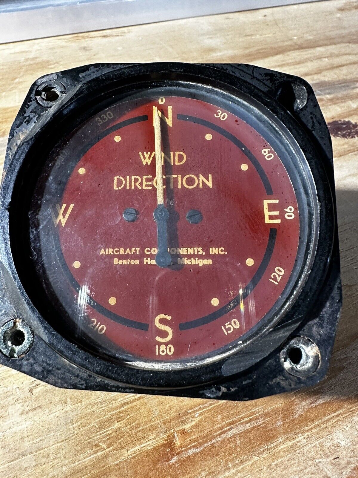 Vintage Military Aircraft Wind Direction gauge