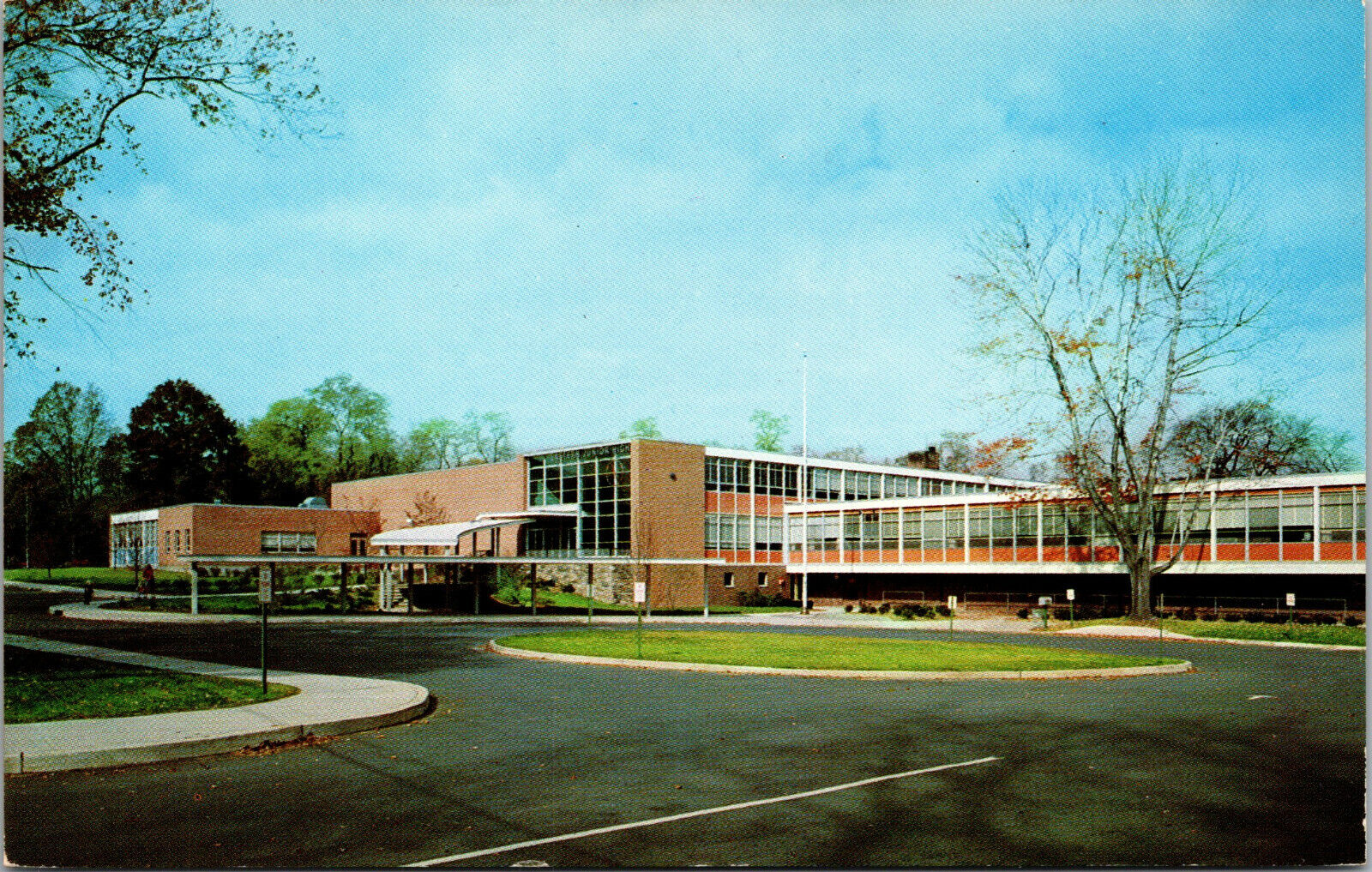 Vtg Greenwich Connecticut CT Eastern Junior High School Riverside 1950s Postcard