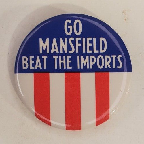 Vintage Chevrolet  Go Mansfield Beat The Imports  Pinback Button  GM  Chevy