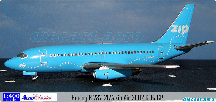 **Rare** 2002 Boeing B 737-217A Zip Air C-GJCP AeroClassics 1:400 ACCGJCP