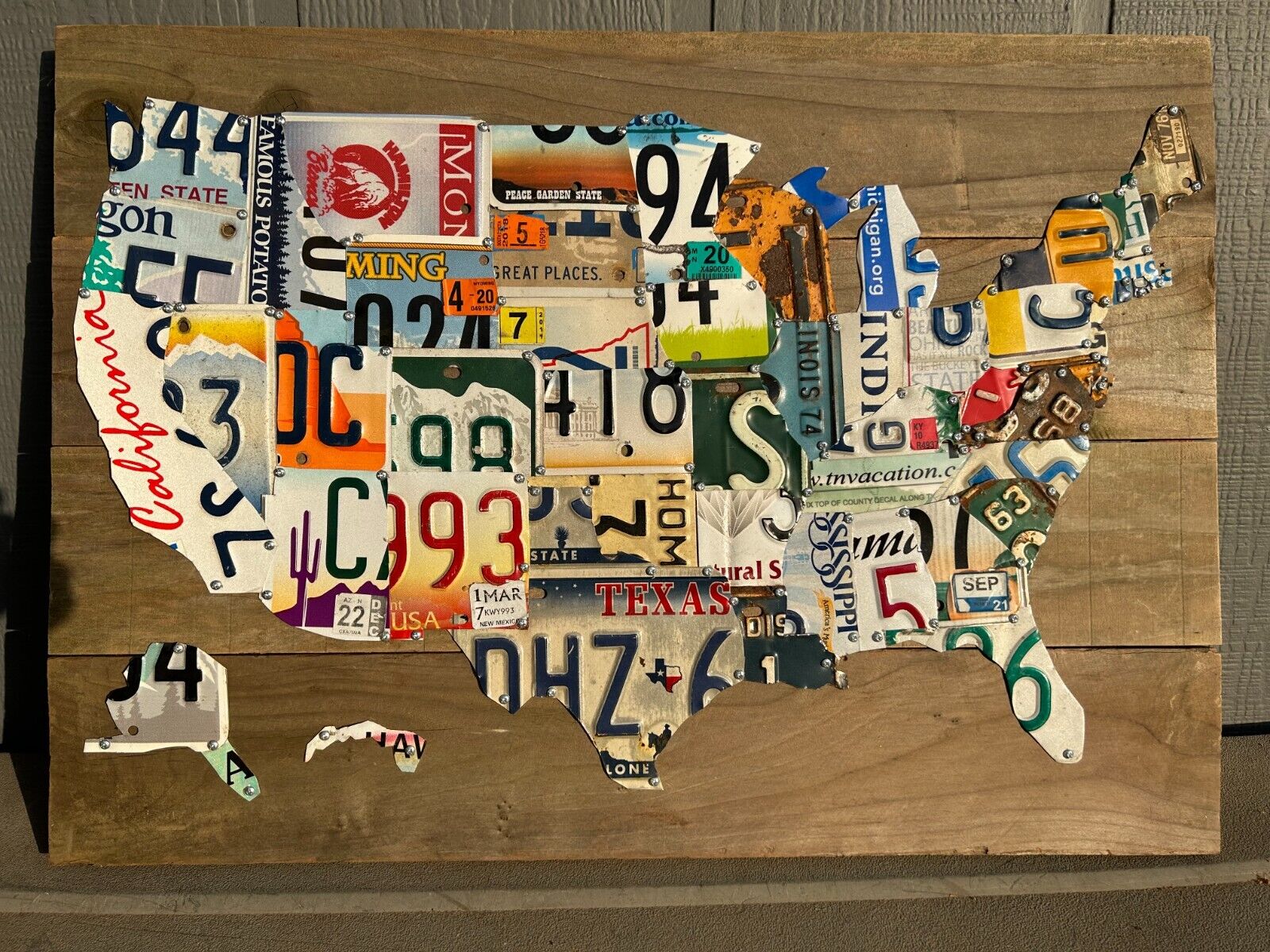  Large Authentic USA License Plate Map  