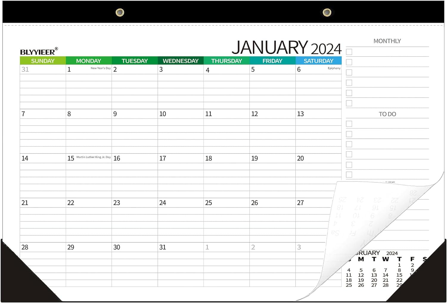 2024 Desk Calendar, Nov 2023 - Dec 2024, 14-Months, 17\