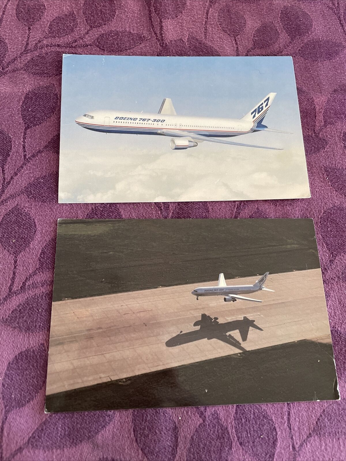 Boeing Aircraft Co. issued 767-300 cont/l postcards lot of 2