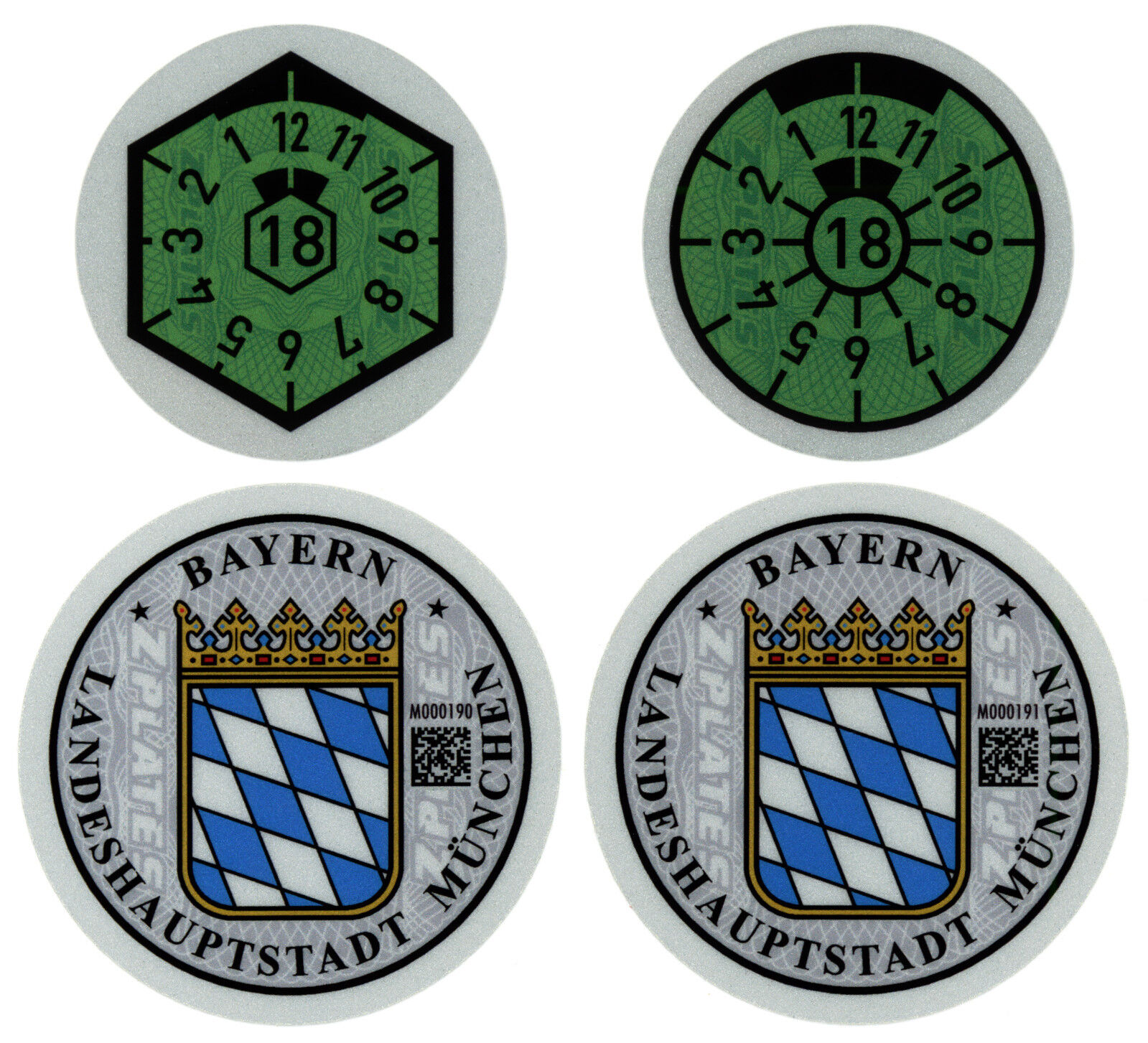 Munich Germany License Plate Complete Sticker Set - BMW