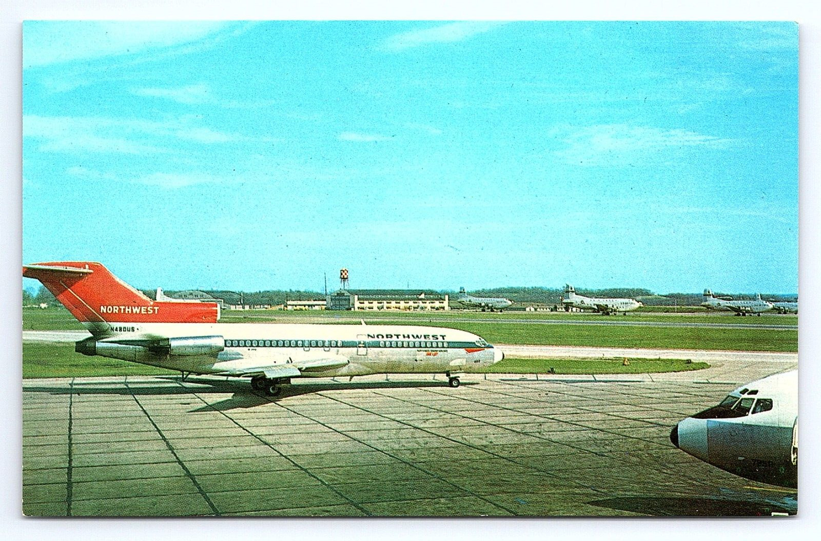Postcard Northest Airlines Jet Greater Pittsburgh International Airport PA