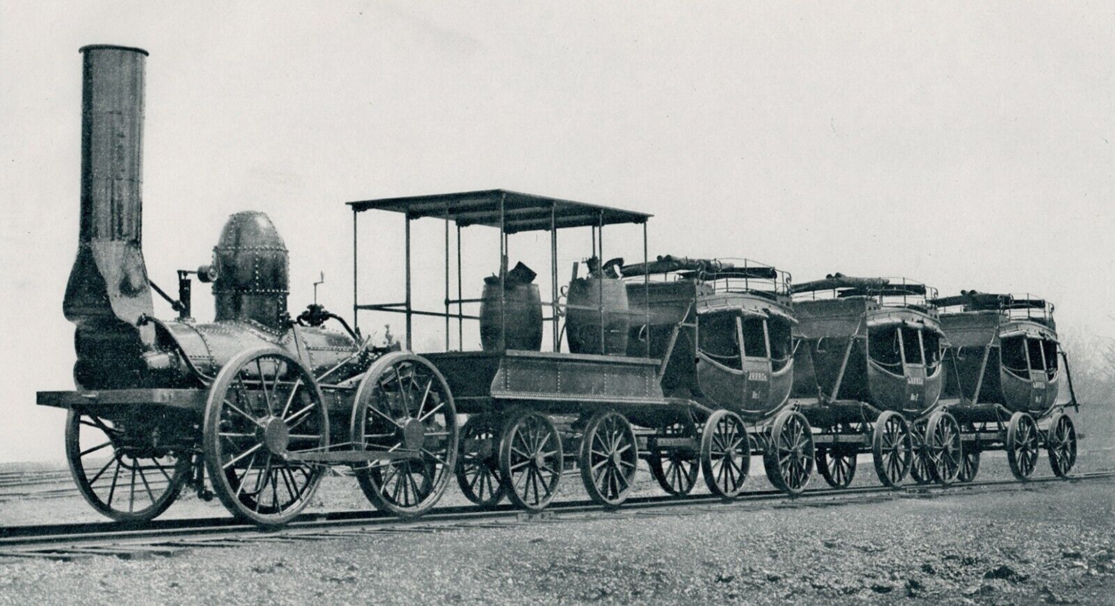 Sun & Shade 1890\'s, De Witt Clinton, First RR Train, Photogravure by A.P. Yates