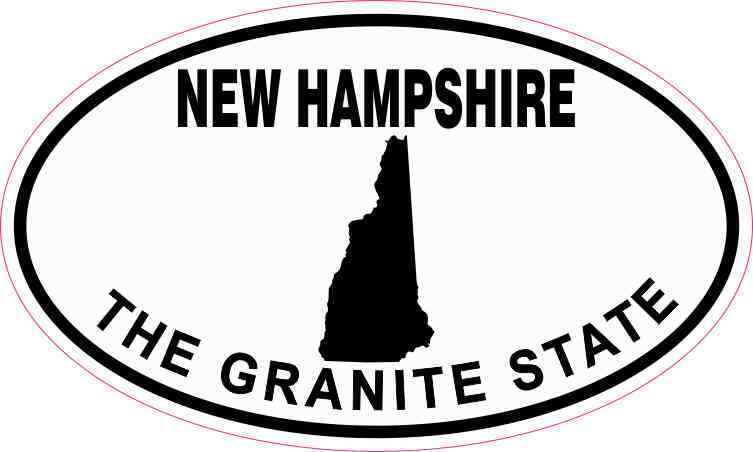 5x3 Oval New Hampshire The Granite State Sticker Car Truck Vehicle Bumper Decal