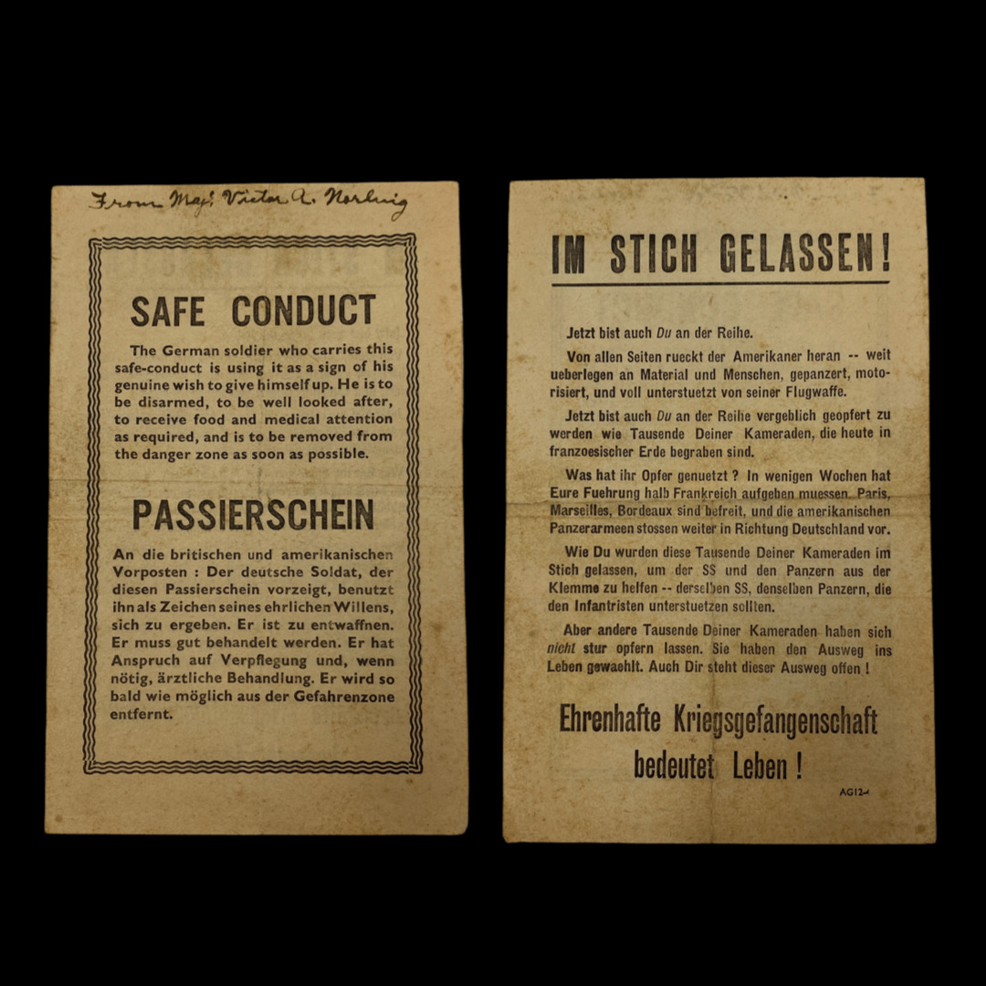 WWII 1944-1945 Allied Air Dropped German Propaganda Leaflet European Theater