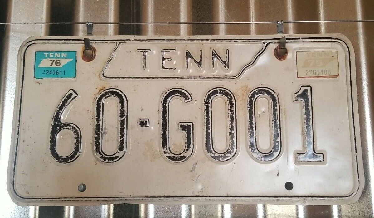 1975 Tennessee License Plate Vintage License Plate 