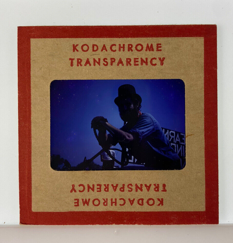 Vintage Kodachrome Transparency Original 35 mm Photo Man In Top Hat