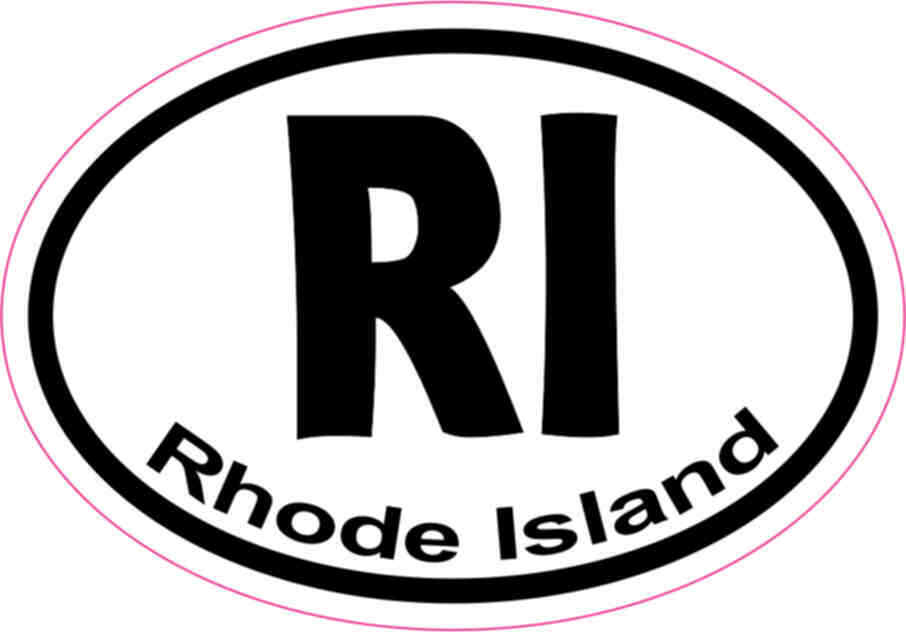 3X2 Oval RI Rhode Island Sticker Vinyl State Vehicle Window Stickers Car Decal