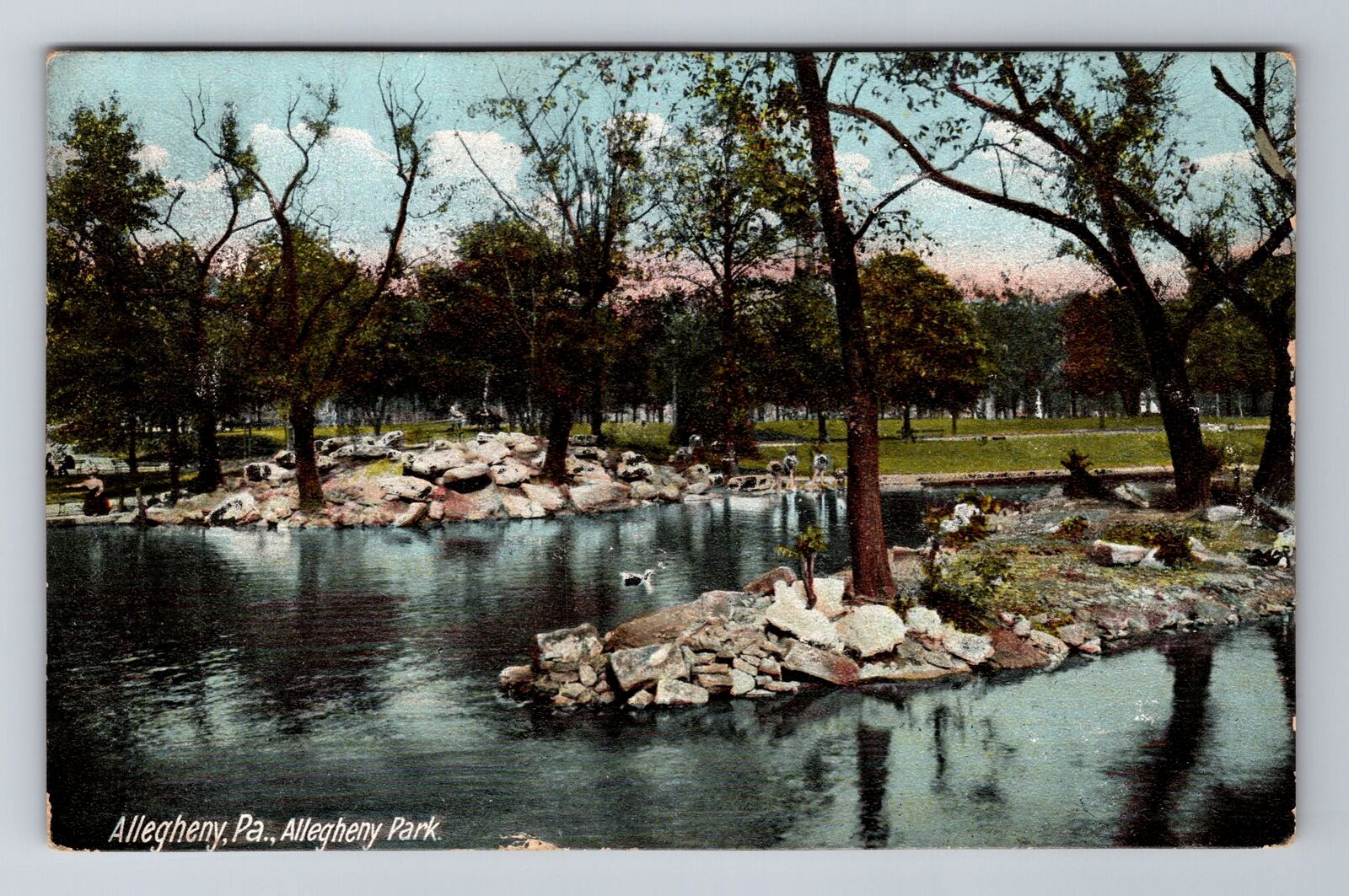 Allegheny PA-Pennsylvania, Allegheny Park, Antique, Vintage c1906 Postcard