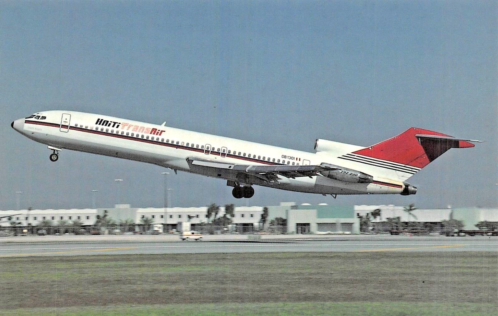 HAITI TRANS AIR Boeing B-727-247 OB-1301 MSN 20263  Airplane Postcard