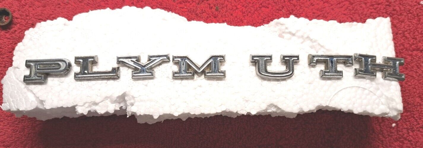 MOPAR Plymouth Hood Letter Emblems Vintage 1966 #2528974-81 PLYM-UTH VALIANT