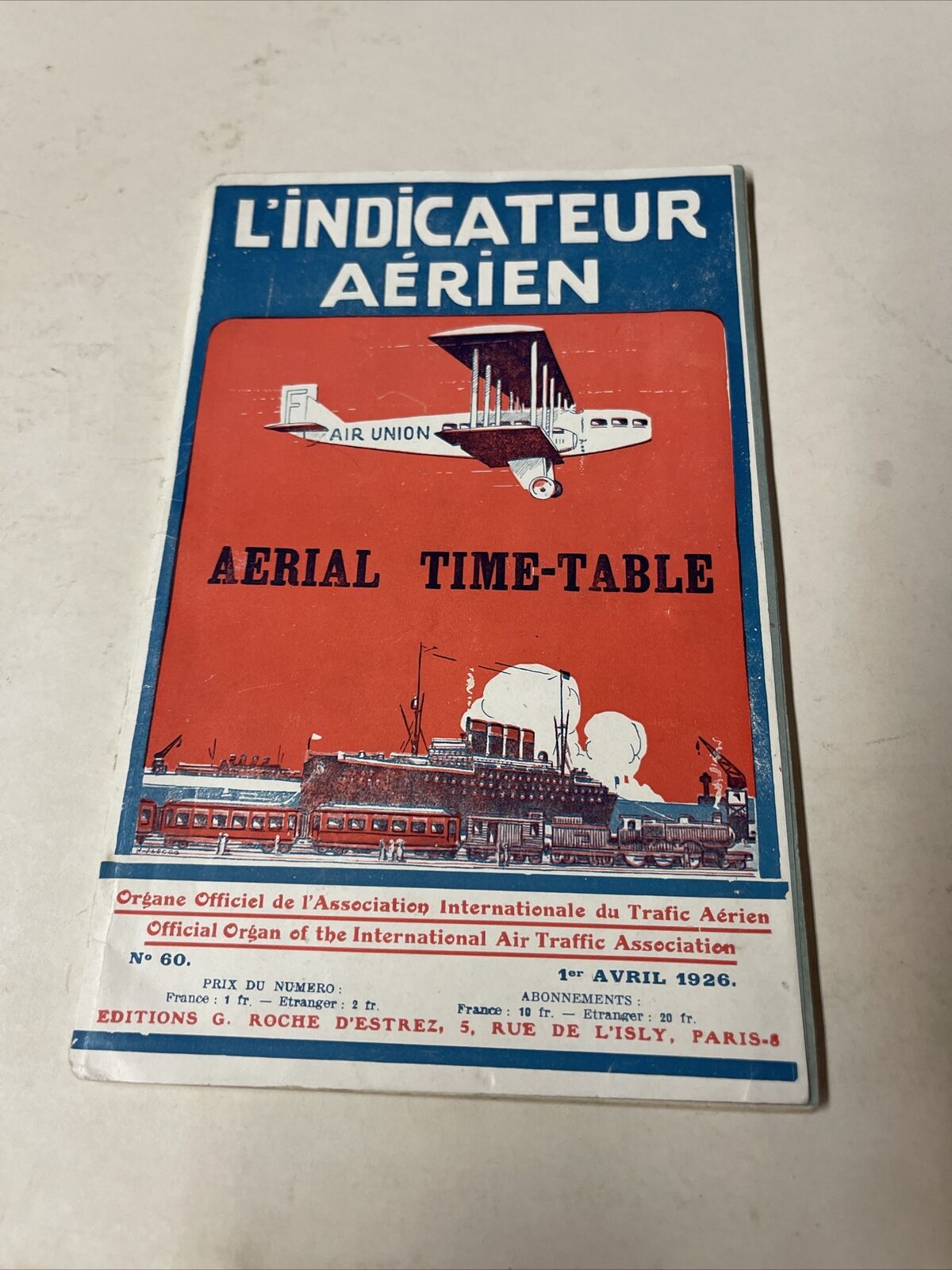 KLM Sabena Imperial Air Union 1926 AIRLINE TIMETABLE SCHEDULE Brochure flight