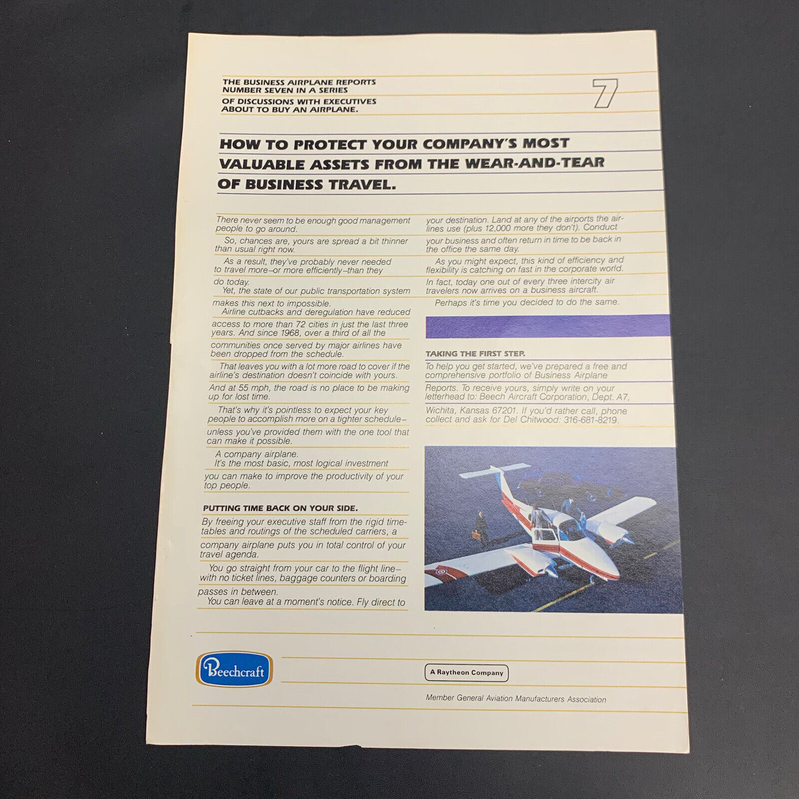 1982 Beechcraft Beech Aircraft Corp Private Airplane Print Ad Executive Raytheon