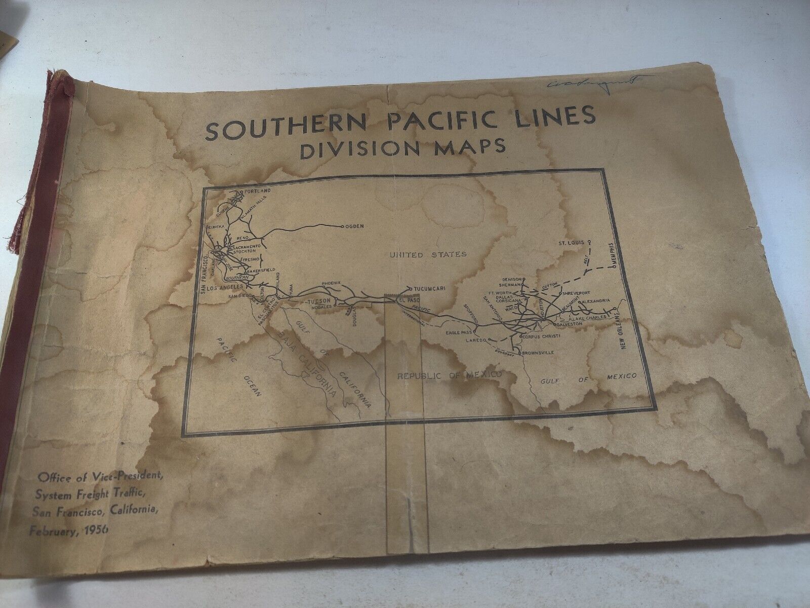 Vtg June 1956 Southern Pacific Lines Division Maps Book 15.5\