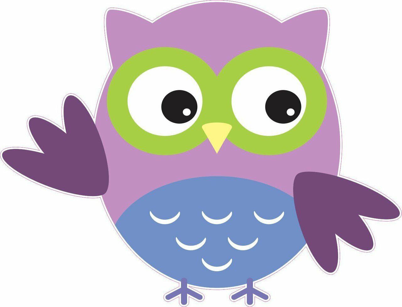 5inx4in Purple and Blue Owl Owls Bumper Stickers Vinyl Decals Window Sticker ...