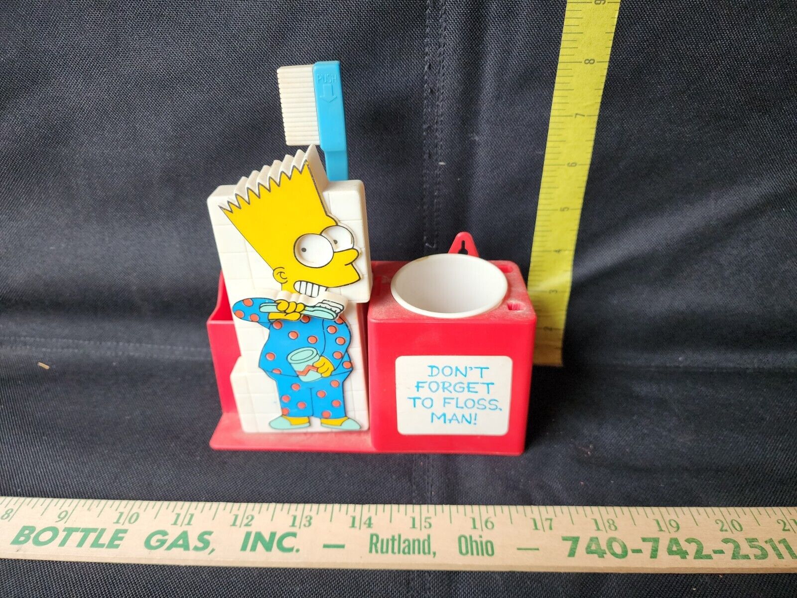 Vintage The SIMPSONS Bart Simpson Toothbrush Timer Bathroom Set Works