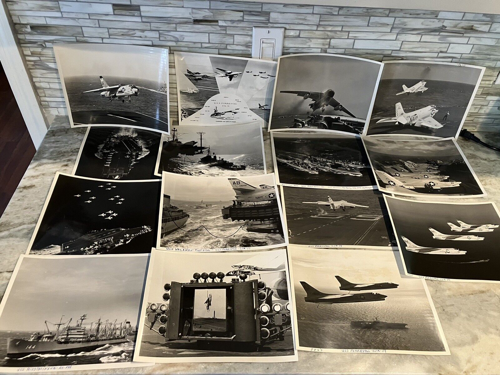 Official US Navy Photo Lot Of 15 USS FORRESTAL & OTHERS JET FIGHTER.  See Photos