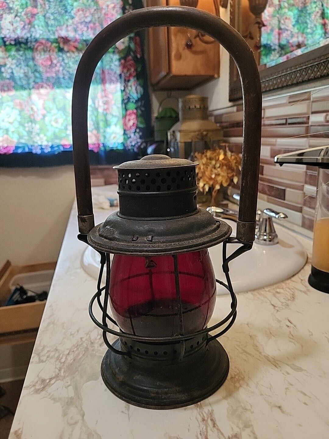 Antique The Adam's And Westlake Co. Adlake Reliable Railroad Lantern