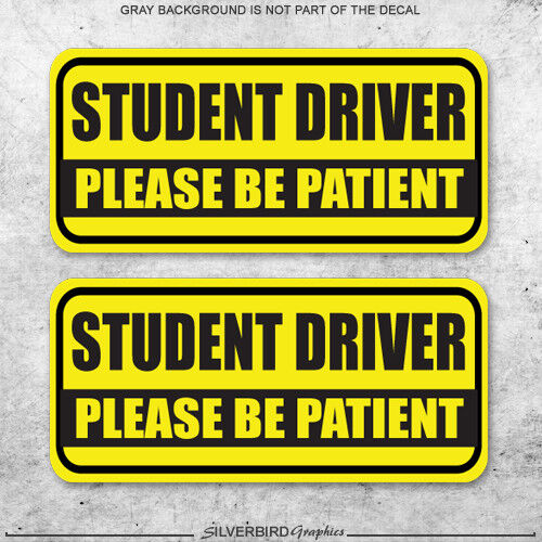 Student driver sticker decal warning vinyl caution teen driver student school 2x