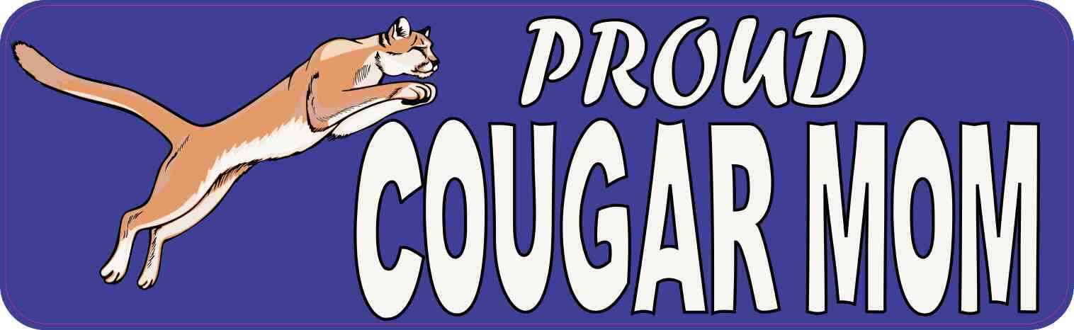 10x3 Proud Cougar Mom Magnet School Sports Mascot Magnetic Vehicle Bumper Decal