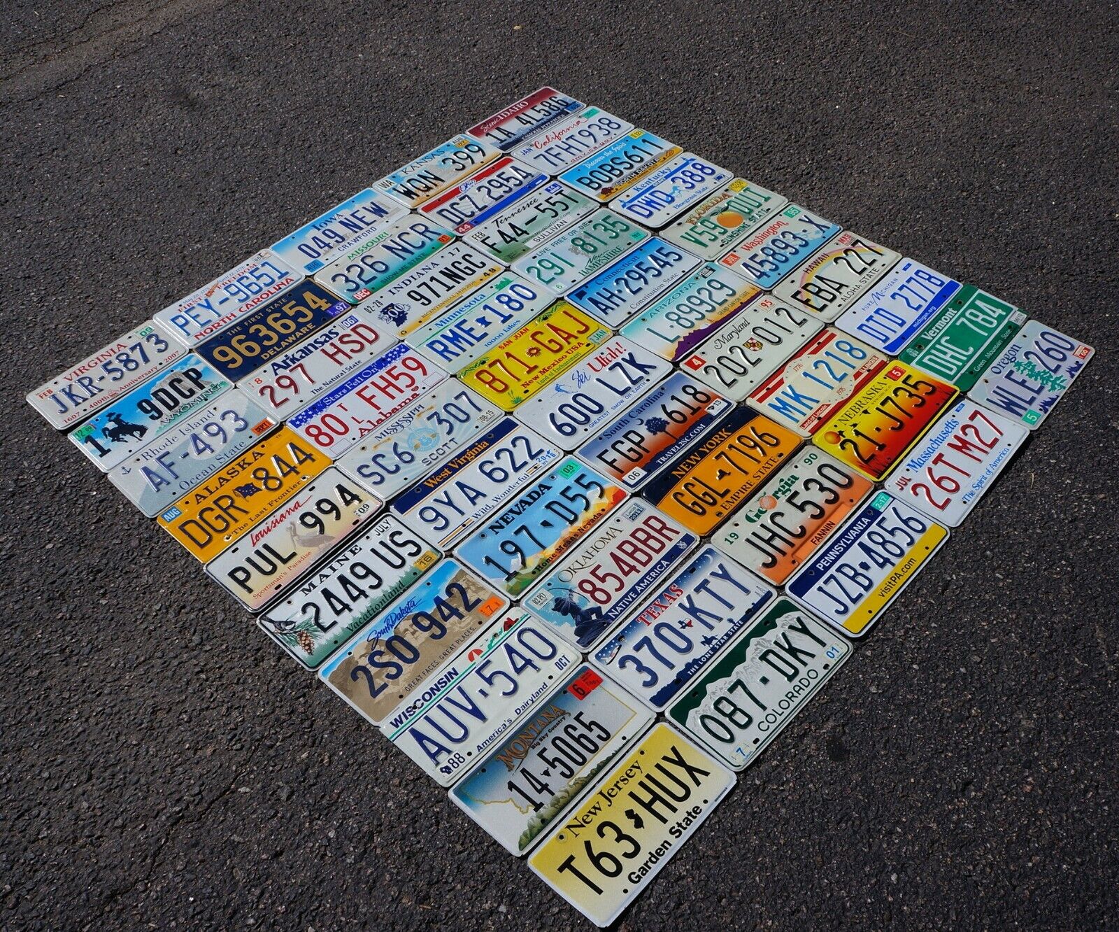 COMPLETE SET -  ALL 50 STATES USA LICENSE PLATES LOT + Mexico Canada Panama Tags