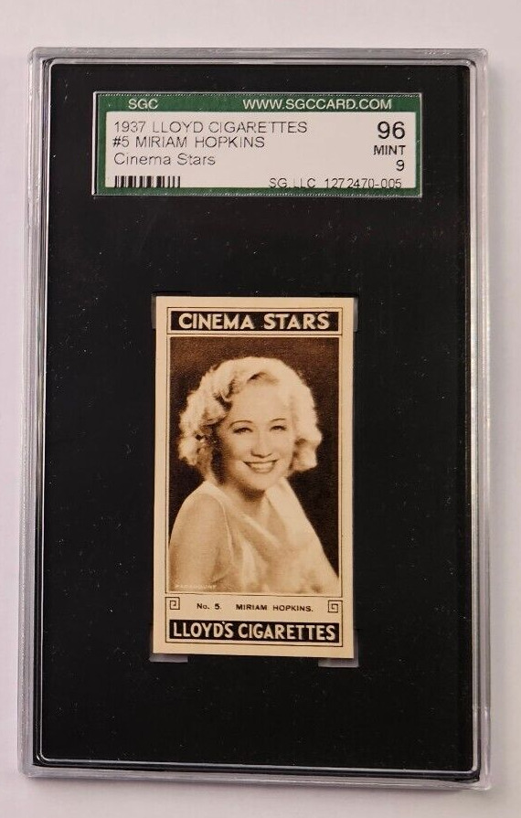 1937 Lloyd Cigarettes Cinema Stars #5 MIRIAM HOPKINS SGC 9 MINT