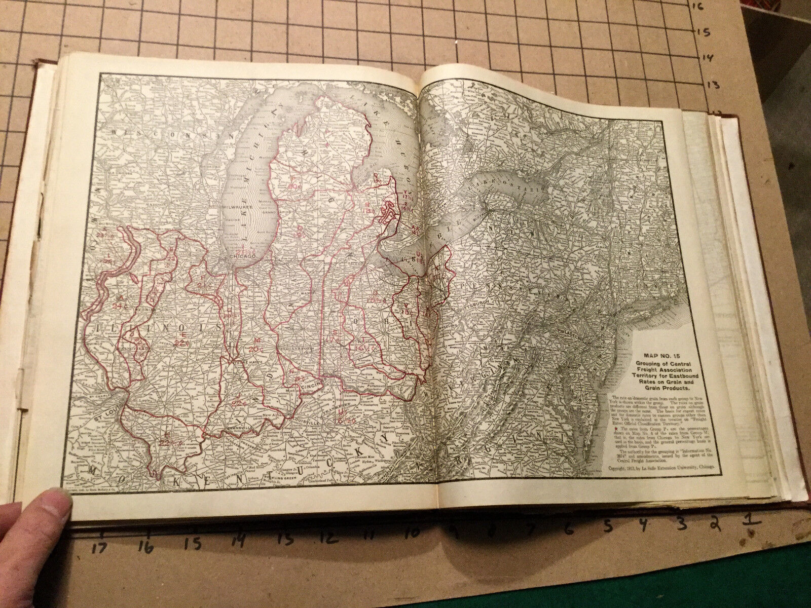 Vintage Map -- RAILWAY -- 1913 -- #16 parcel post rate map 19 x 27\