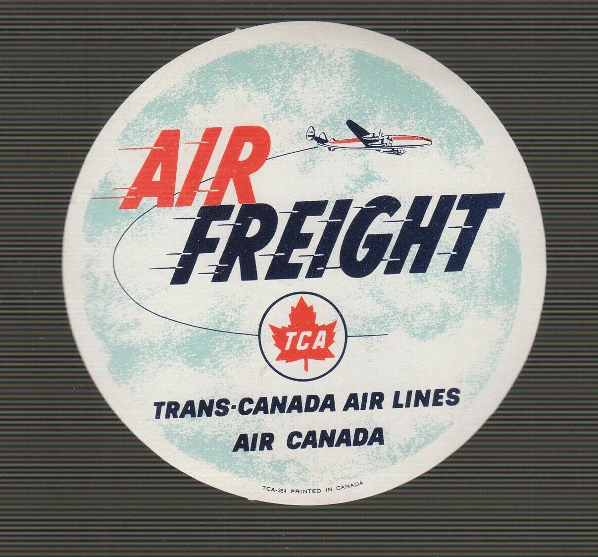 [73036] OLD TRANS-CANADA AIR LINES (AIR CANADA) AIR FREIGHT LABEL 