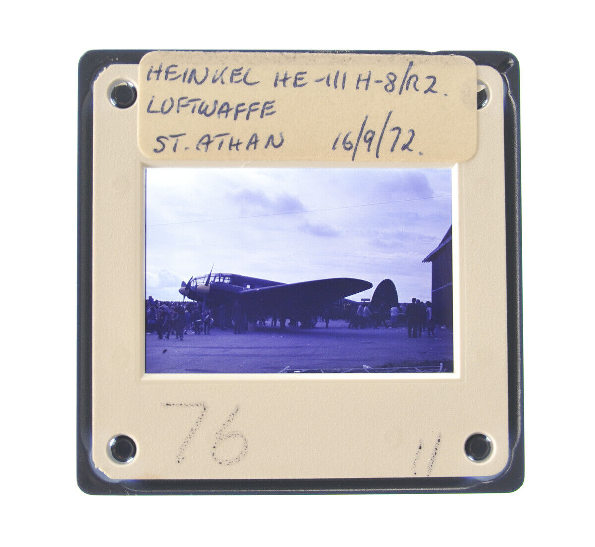 35MM SLIDE AIRCRAFT 1972 HEINKEL HE-111 H-8/R2 LUFTWAFFE AT ST. ATHAN A59