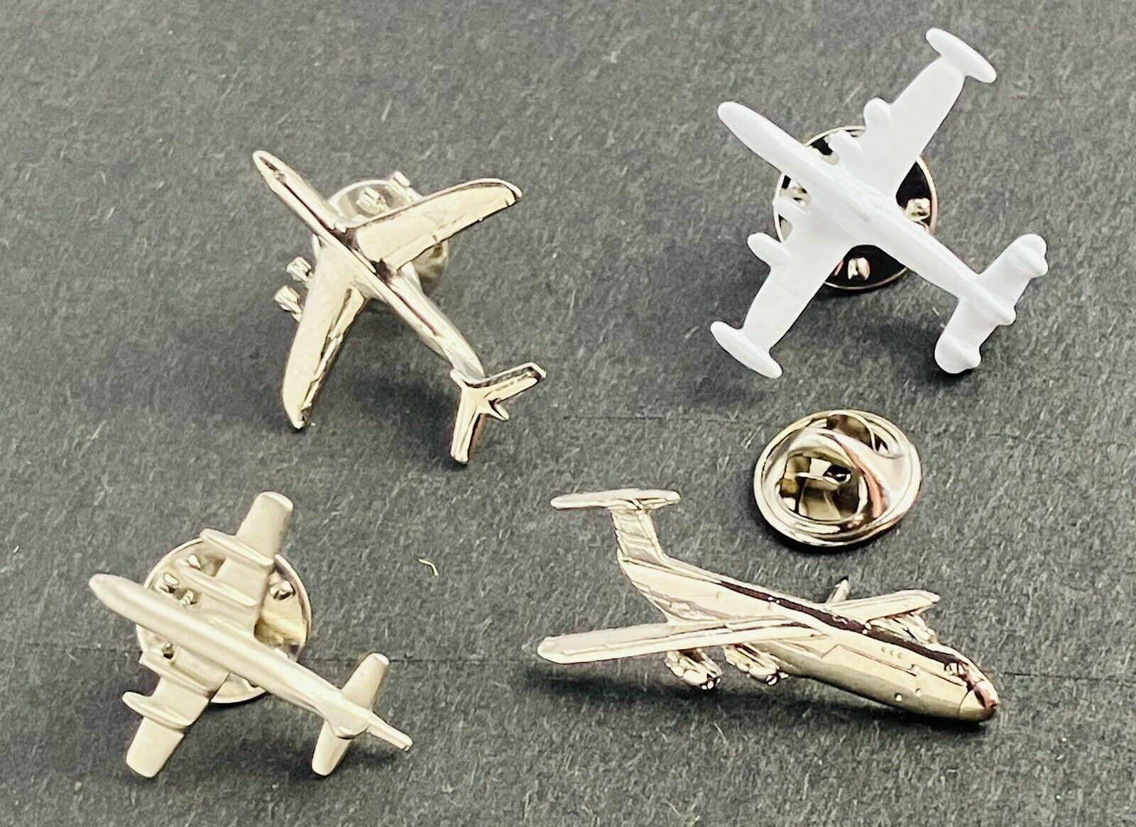 Lot Of 4 Vntg Lockheed Lapel Pins C-5 -A Galaxy, P-3C Orion, EC-121 Warning Star
