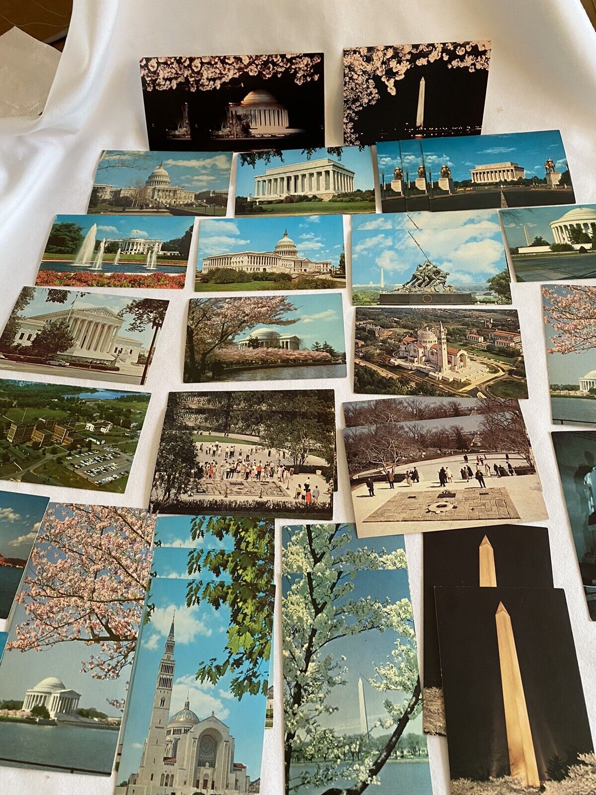 33 Vintage Postcards Washington DC Arlington Cherry Blossoms Monuments