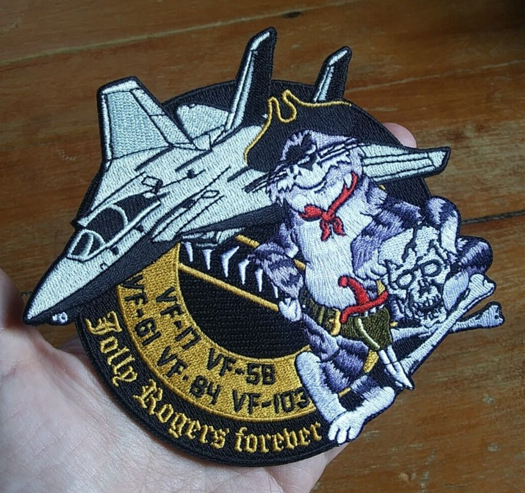 Large ~ Jolly Rogers forever VF-17 VF-5B VF-61 VF-84 VF-103 TOMCAT Navy Patch