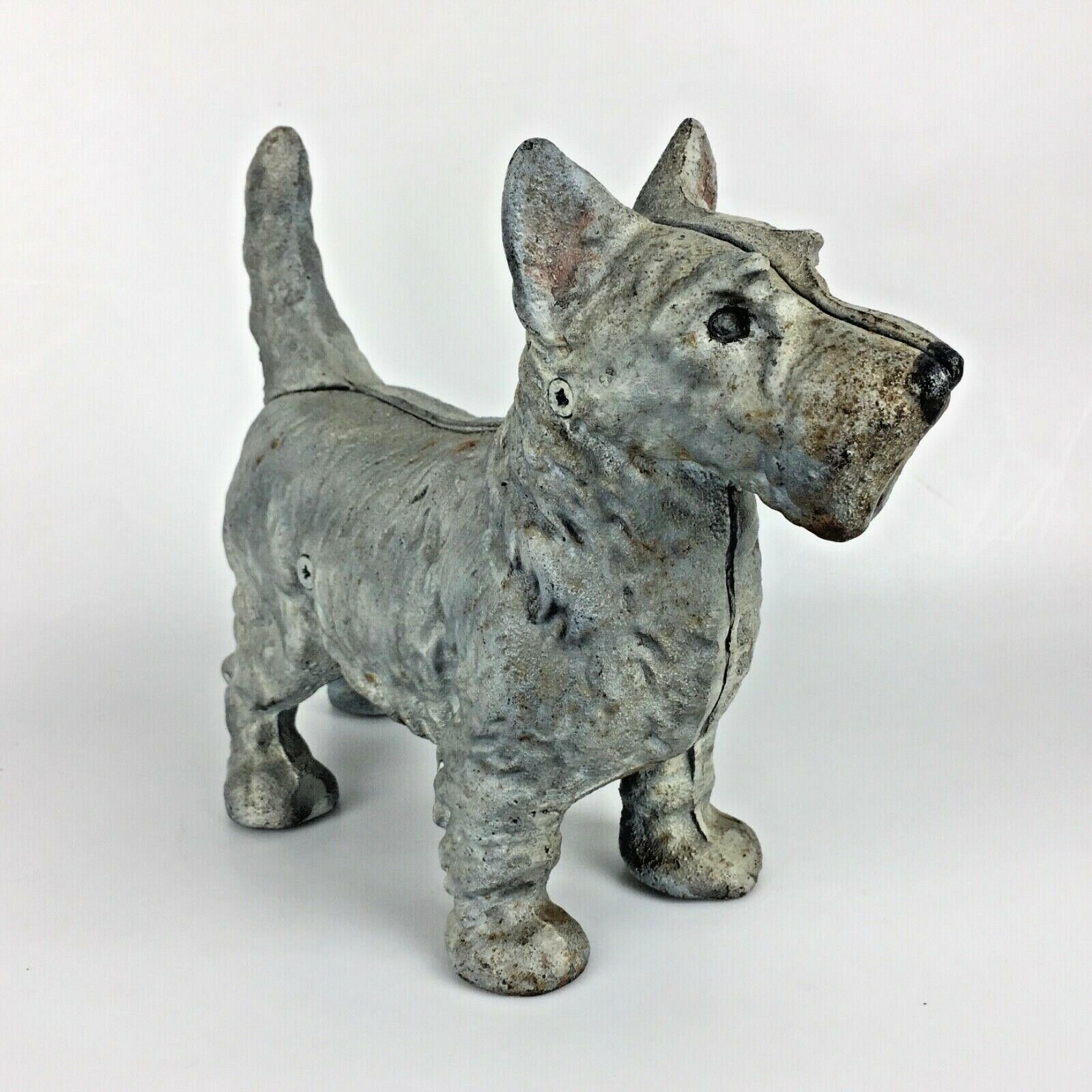 SCOTTISH TERRIER SCOTTIE Dog 8” Cast Iron Figurine Doorstop Vintage Décor Gift