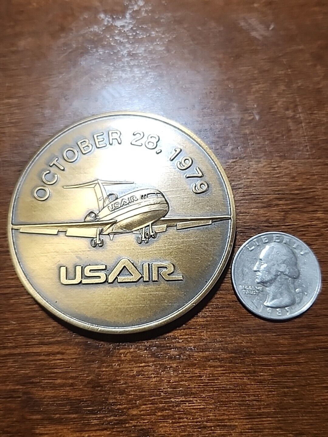 Oversized October 28 1979 USAir Airlines Commemorative Coin Medal
