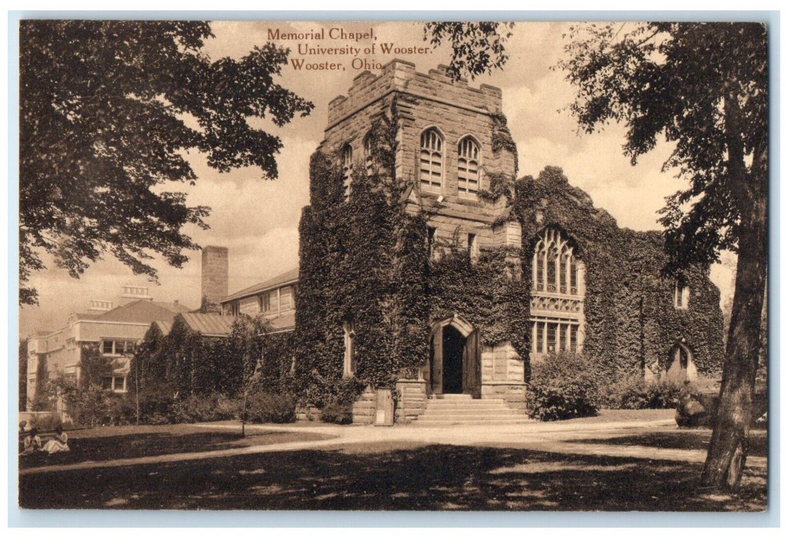 c1910 Memorial Chapel University Wooster Exterior Wooster Ohio Vintage Postcard