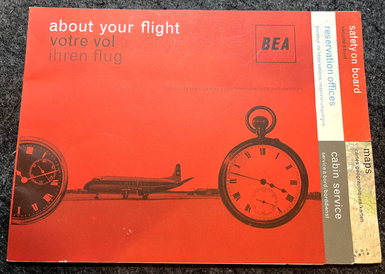 VINTAGE BEA AIRWAYS ABOUT YOUR FLIGHT BROCHURE VGC FOR AGE