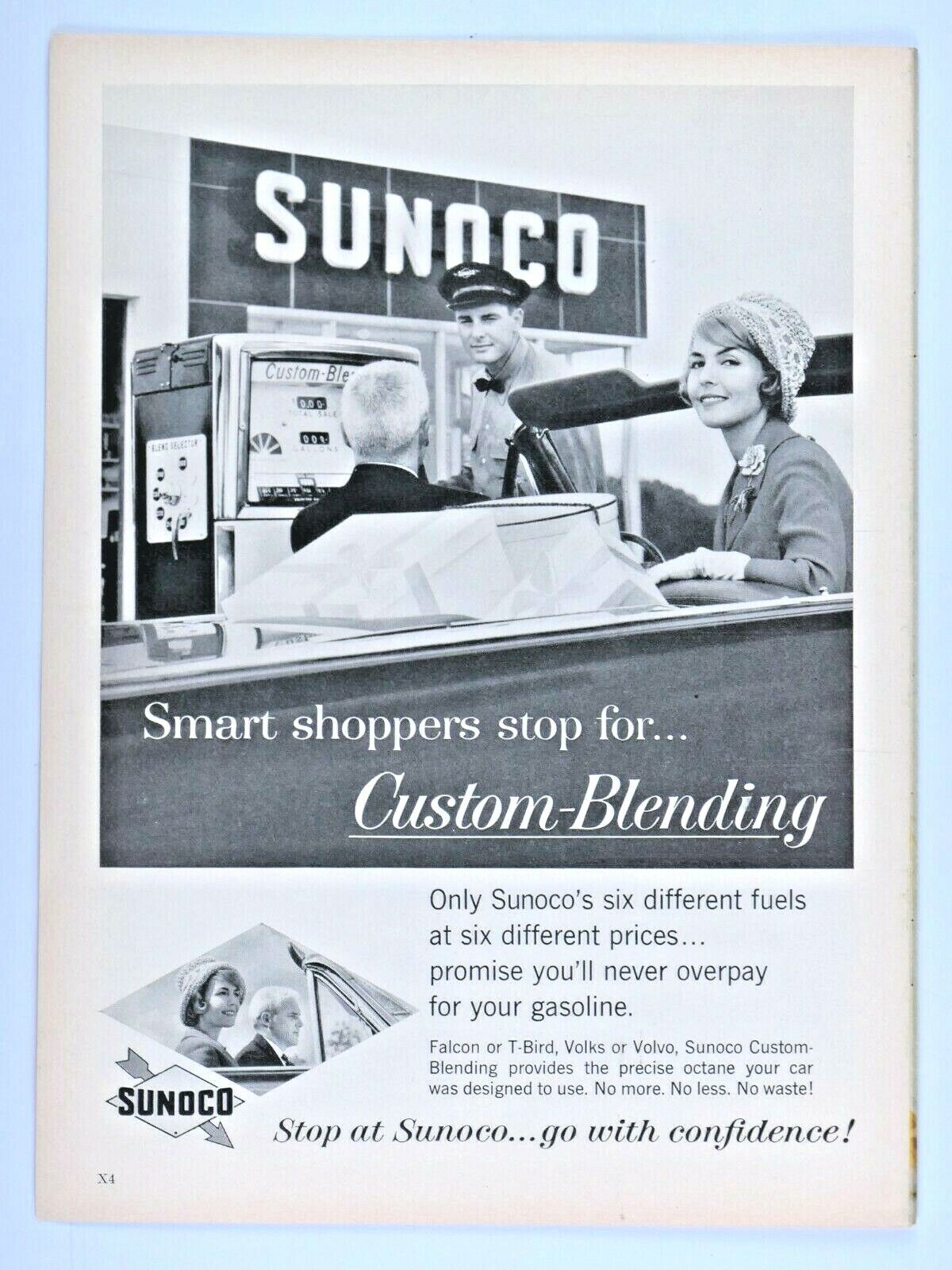 1961 Sunoco Custom Blend Vintage Original Print Ad 8.5 x 11\
