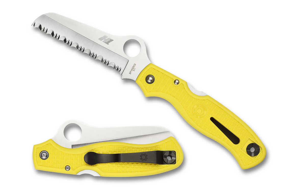 Spyderco Knives Atlantic Salt Lockback Yellow H-2 Stainless C89SYL Pocket Knife