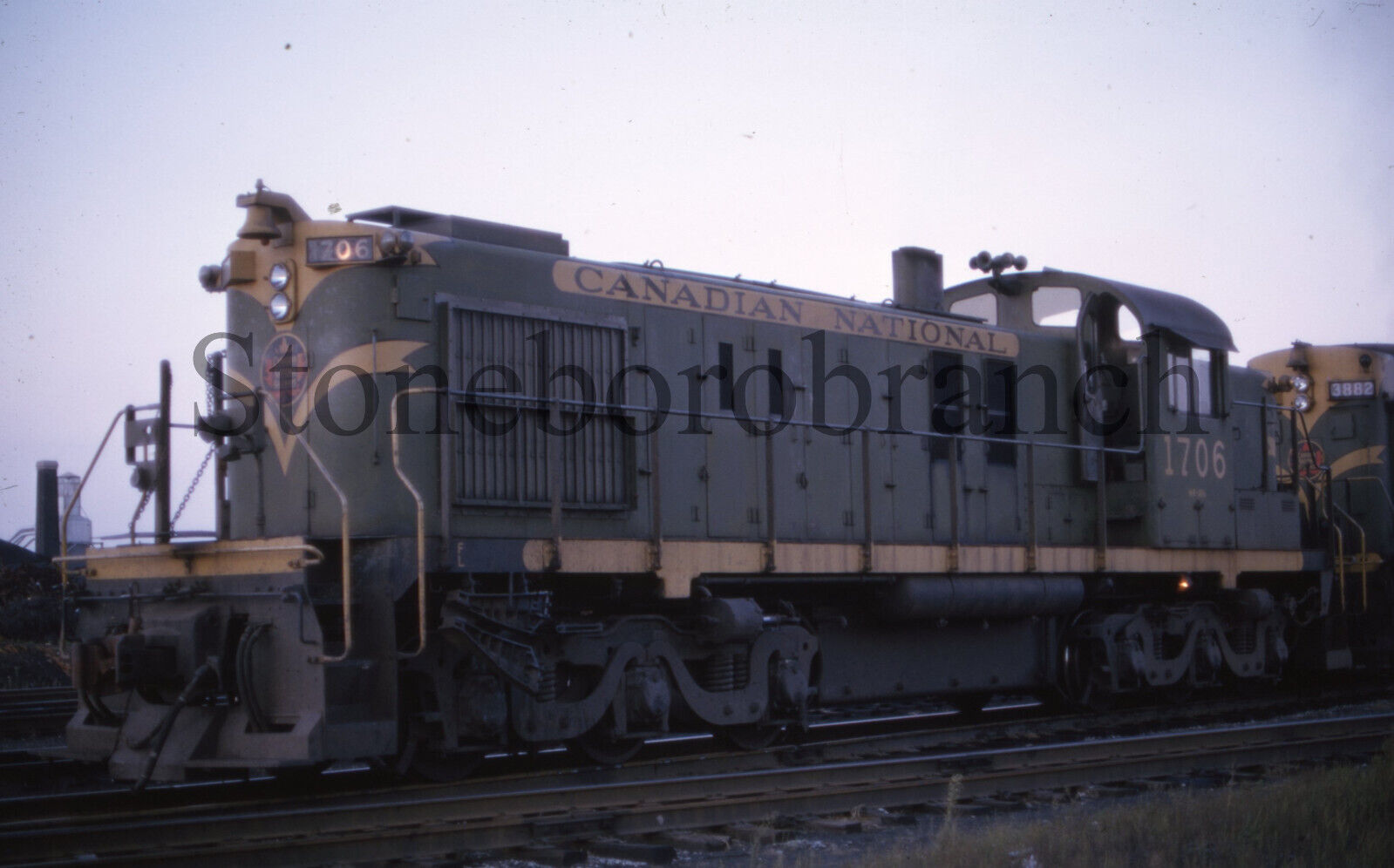 I.) Original RR slide: Rare CN Alco 6-axle # 1706 leading train; 9/1963