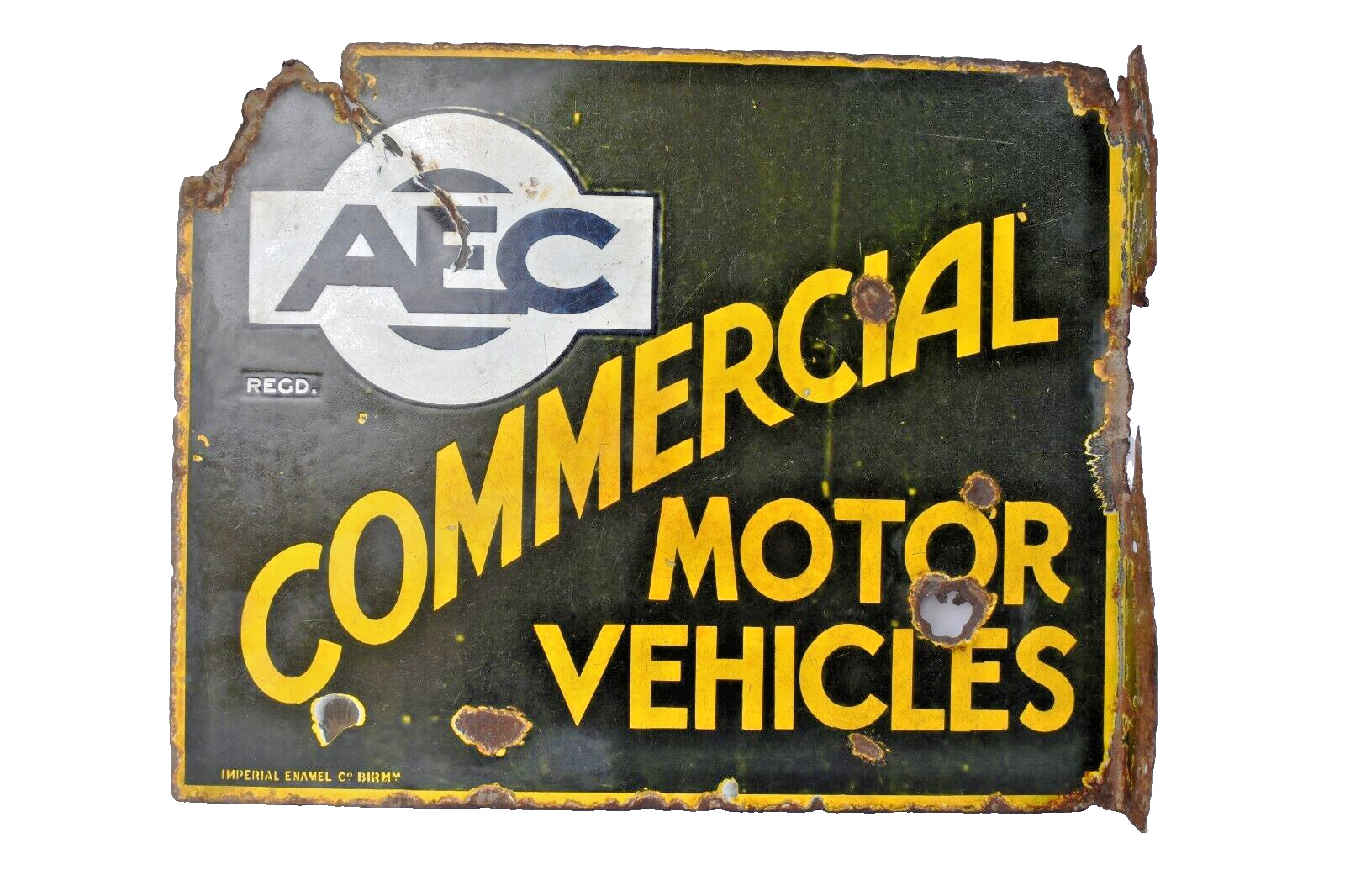 Vintage Aec Commercial Motor Vehicle Sign Porcelain Enamel By Imperial Enamel B