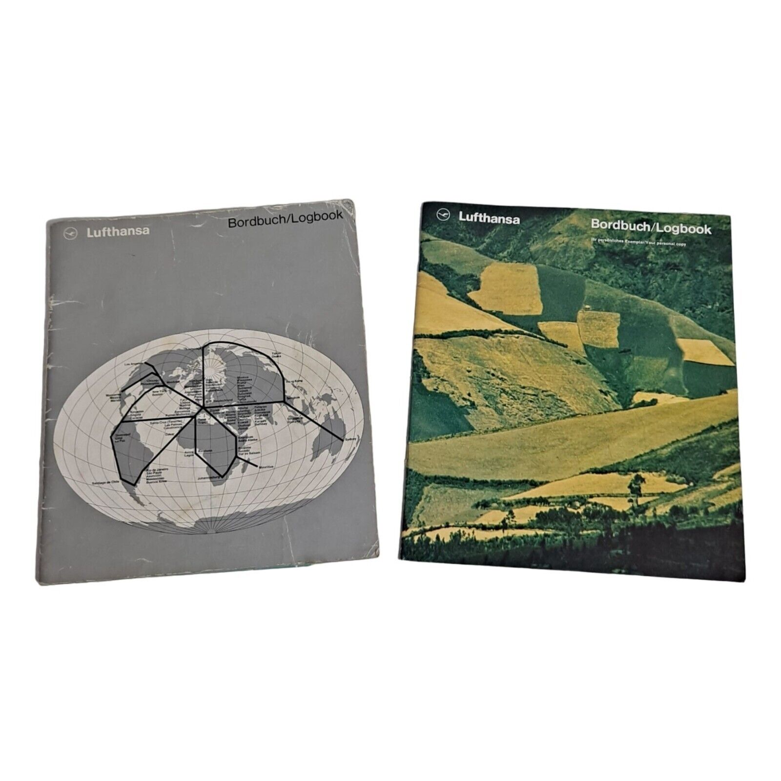 Vintage Lufthansa Airlines Log Books Inflight Magazine Route Maps Advertisements
