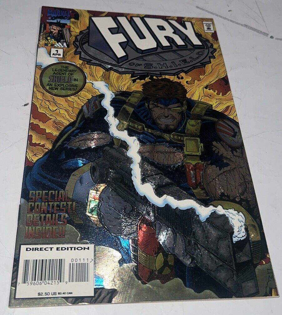 Fury of S.H.I.E.L.D. #1 Marvel 1995 Nick Fury Agent of Shield FOIL COVER VF/NM