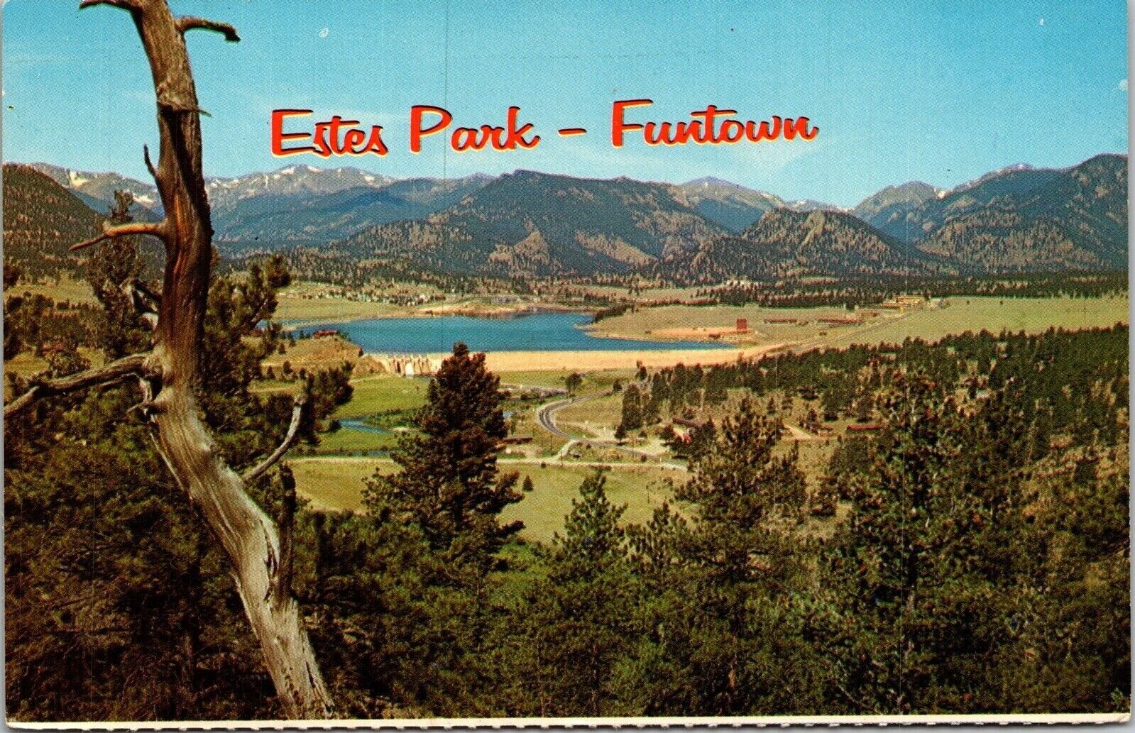 Estes Park Funtown Lake Park Village Colorado CO Mountains Postcard VTG UNP